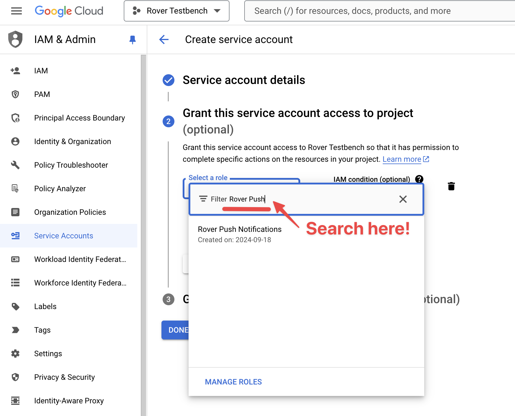 Google Cloud Grant Access to Service Account