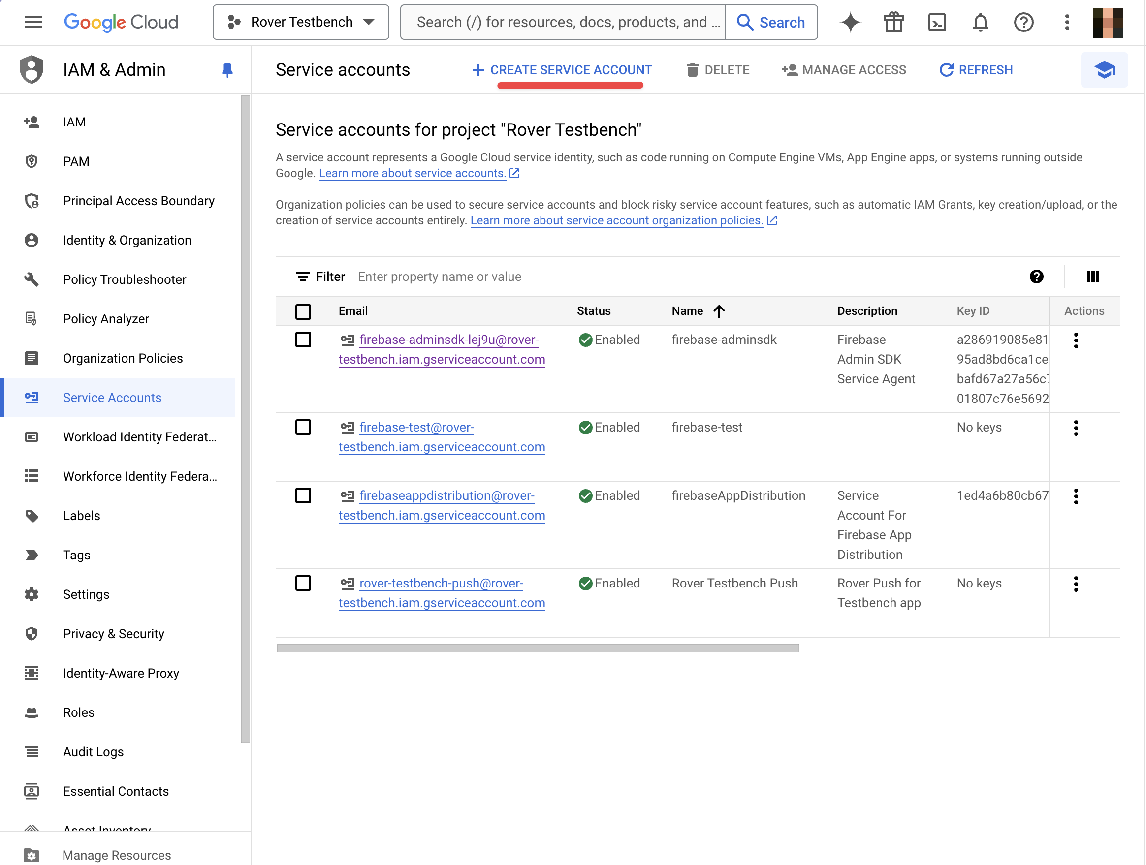 Google Cloud Service Accounts