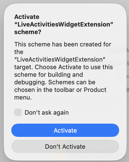 Activate Scheme Dialog