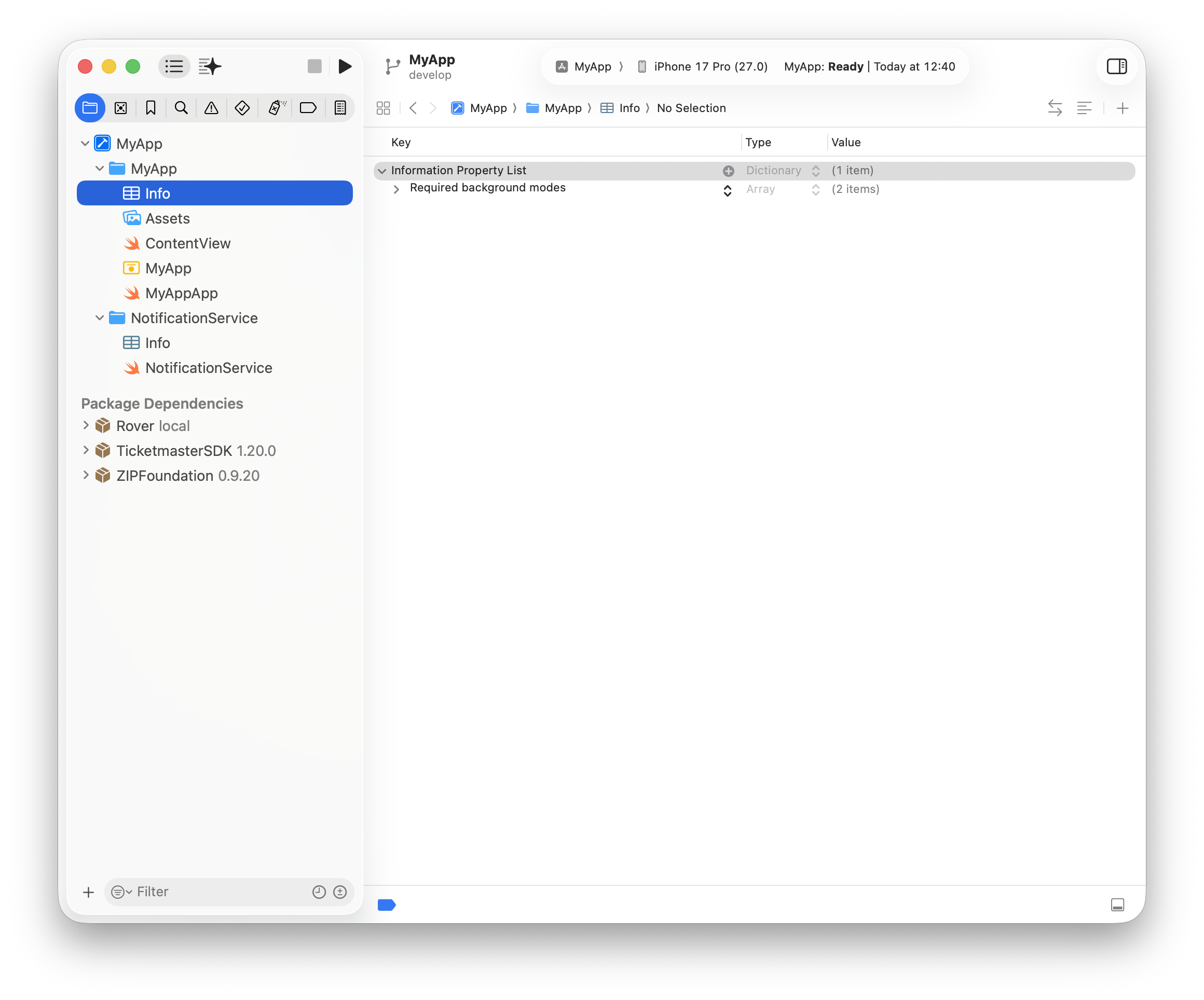 Main App Info.plist Location